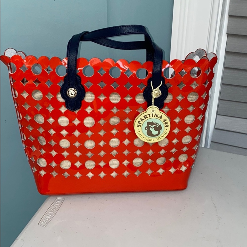 Spartina449-Boutique Daisy Tote-Red